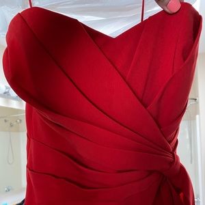 Beautiful red ball gown, mermaid bottom with train